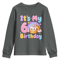 Its My 6th Birthday Kawaii Glitter Dumpling Graphic Youth Sweatshirt Cute 6 Years Old Rainbow Bday Girl Party