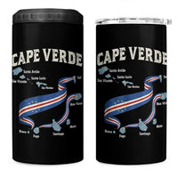 Cape Verde Islands Map National Flag 4 in 1 Can Cooler Tumbler Cabo Verde Archipelago Geography Pride