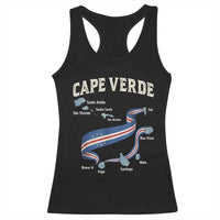 Cape Verde Islands Map National Flag Racerback Tank Top Cabo Verde Archipelago Geography Pride