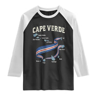Cape Verde Islands Map National Flag Raglan Shirt Cabo Verde Archipelago Geography Pride
