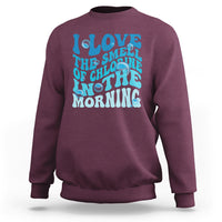 Funny Swimming Sweatshirt I Love The Smell Of Chlorine In The Morning Groovy - Wonder Print Shop