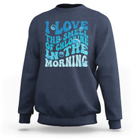 Funny Swimming Sweatshirt I Love The Smell Of Chlorine In The Morning Groovy - Wonder Print Shop