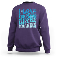 Funny Swimming Sweatshirt I Love The Smell Of Chlorine In The Morning Groovy - Wonder Print Shop