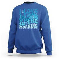 Funny Swimming Sweatshirt I Love The Smell Of Chlorine In The Morning Groovy - Wonder Print Shop