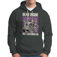 Halloween Hoodie Dead Inside But Caffeinated Skeleton Halloween Costume - Wonder Print Shop