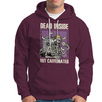 Halloween Hoodie Dead Inside But Caffeinated Skeleton Halloween Costume - Wonder Print Shop