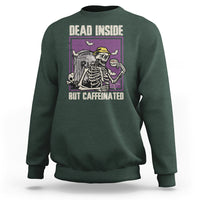 Halloween Sweatshirt Dead Inside But Caffeinated Skeleton Halloween Costume - Wonder Print Shop