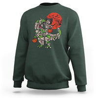Halloween Sweatshirt Halloween Skeleton Riding Dinosaur Funny Scary Pumpkin - Wonder Print Shop