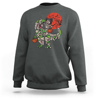 Halloween Sweatshirt Halloween Skeleton Riding Dinosaur Funny Scary Pumpkin - Wonder Print Shop