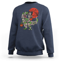 Halloween Sweatshirt Halloween Skeleton Riding Dinosaur Funny Scary Pumpkin - Wonder Print Shop