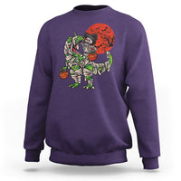 Halloween Sweatshirt Halloween Skeleton Riding Dinosaur Funny Scary Pumpkin - Wonder Print Shop