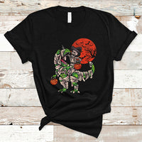 Halloween T Shirt Halloween Skeleton Riding Dinosaur Funny Scary Pumpkin - Wonder Print Shop
