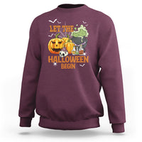Halloween Sweatshirt Let The Halloween Begin Scary Pumpkin Halloween Costume - Wonder Print Shop