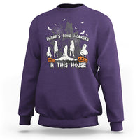 Halloween Sweatshirt There's Some Horrors In This House Ghosts Pumpkin Halloween - Wonder Print Shop