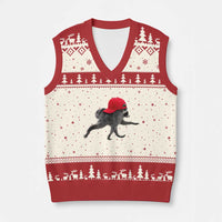 Funny Jimothy Raccoon Wearing Red Cap Graphic V-Neck Knit Sweater Vest Viral Seattle Trash Panda Feral Legend