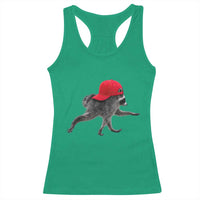Funny Jimothy Raccoon Wearing Red Cap Graphic Racerback Tank Top Viral Seattle Trash Panda Feral Legend