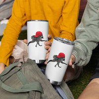 Funny Jimothy Raccoon Wearing Red Cap Graphic Tumbler Cup Viral Seattle Trash Panda Feral Legend