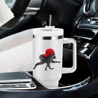 Funny Jimothy Raccoon Wearing Red Cap Graphic Tumbler With Handle Viral Seattle Trash Panda Feral Legend