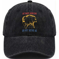 Funny Jimothy Meme Back Pain Humor Washed Cotton Baseball Cap My Back Problems Do Not Define Me Viral Seattle Raccoon
