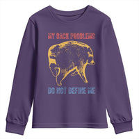 Funny Jimothy Meme Back Pain Humor Youth Sweatshirt My Back Problems Do Not Define Me Viral Seattle Raccoon