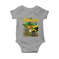 Proud Jamaican Queen Jamaica Roots Heritage Baby Onesie Doctor Bird and Island Landmarks Graphic