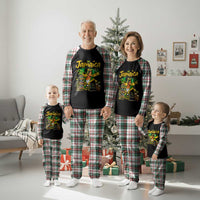 Proud Jamaican Queen Jamaica Roots Heritage Plaid Pajama Set Doctor Bird and Island Landmarks Graphic