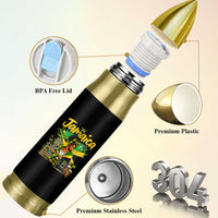 Proud Jamaican Queen Jamaica Roots Heritage Bullet Tumbler Doctor Bird and Island Landmarks Graphic