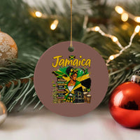 Proud Jamaican Queen Jamaica Roots Heritage Ceramic Ornament Doctor Bird and Island Landmarks Graphic