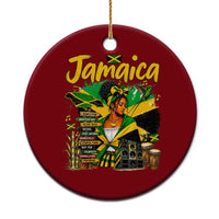 Proud Jamaican Queen Jamaica Roots Heritage Ceramic Ornament Doctor Bird and Island Landmarks Graphic