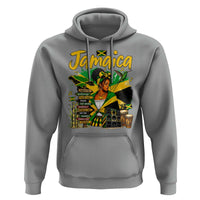 Proud Jamaican Queen Jamaica Roots Heritage Hoodie Doctor Bird and Island Landmarks Graphic