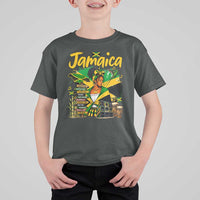 Proud Jamaican Queen Jamaica Roots Heritage T Shirt For Kid Doctor Bird and Island Landmarks Graphic