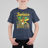 Proud Jamaican Queen Jamaica Roots Heritage T Shirt For Kid Doctor Bird and Island Landmarks Graphic