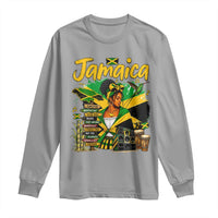 Proud Jamaican Queen Jamaica Roots Heritage Long Sleeve Shirt Doctor Bird and Island Landmarks Graphic