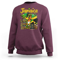 Proud Jamaican Queen Jamaica Roots Heritage Sweatshirt Doctor Bird and Island Landmarks Graphic