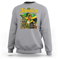 Proud Jamaican Queen Jamaica Roots Heritage Sweatshirt Doctor Bird and Island Landmarks Graphic