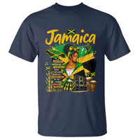 Proud Jamaican Queen Jamaica Roots Heritage T Shirt Doctor Bird and Island Landmarks Graphic