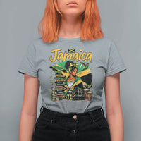 Proud Jamaican Queen Jamaica Roots Heritage T Shirt For Women Doctor Bird and Island Landmarks Graphic