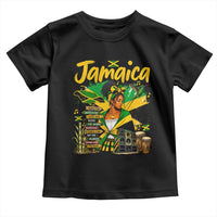 Proud Jamaican Queen Jamaica Roots Heritage Toddler T Shirt Doctor Bird and Island Landmarks Graphic