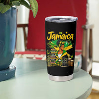 Proud Jamaican Queen Jamaica Roots Heritage Tumbler Cup Doctor Bird and Island Landmarks Graphic