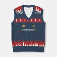 Jamaica Bobsled 1988 Sports Jersey Style V-Neck Knit Sweater Vest Retro Winter Games Team Island Jamaican Pride