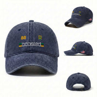 Jamaica Bobsled 1988 Sports Jersey Style Washed Cotton Baseball Cap Retro Winter Games Team Island Jamaican Pride