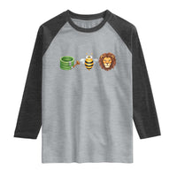 Hose Bee Lion Meme Slang Funny Wordplay Pun Graphic Raglan Shirt