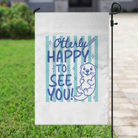 Cute Otter Pun Back To School Retro Preppy Garden Flag Otterly Happy To See You