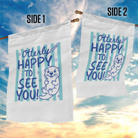 Cute Otter Pun Back To School Retro Preppy Garden Flag Otterly Happy To See You
