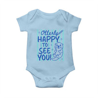 Cute Otter Pun Back To School Retro Preppy Baby Onesie Otterly Happy To See You
