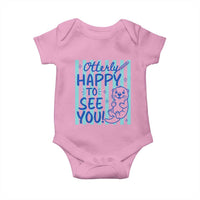Cute Otter Pun Back To School Retro Preppy Baby Onesie Otterly Happy To See You
