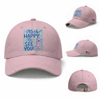 Cute Otter Pun Back To School Retro Preppy Baseball Cap Otterly Happy To See You