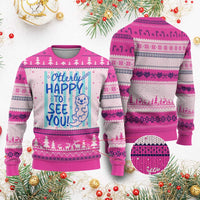 Cute Otter Pun Back To School Retro Preppy Ugly Christmas Sweater Otterly Happy To See You