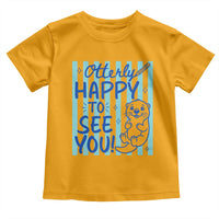 Cute Otter Pun Back To School Retro Preppy Toddler T Shirt Otterly Happy To See You