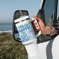 Cute Otter Pun Back To School Retro Preppy Tumbler With Handle Otterly Happy To See You